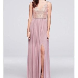 David’s Bridal Rose Gold Bridesmaid Dress